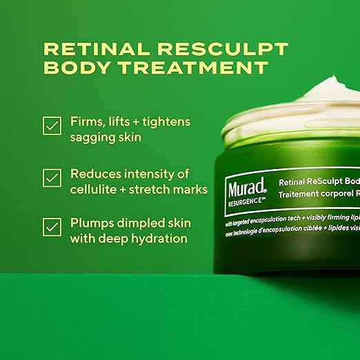Murad Retinal ReSculpt Body Treatment – Encapsulated Retinal, Shea & Avocado Extract Body Cream to Firm, Lift, and Smooth Crepey Sagging Skin, Targeting Cellulite and Stretch Marks Nightly – 5.0 Fl Oz