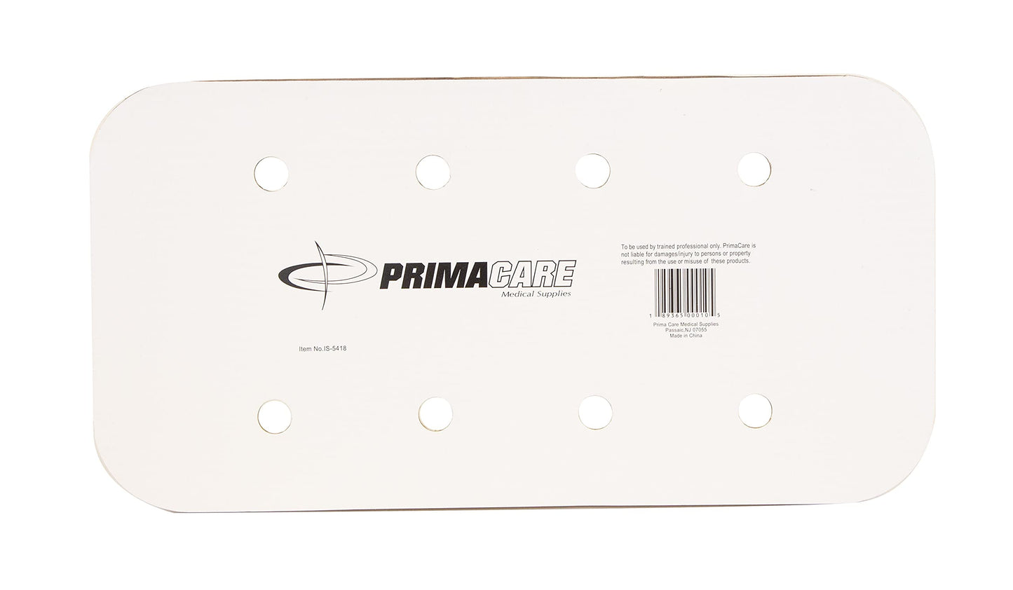 Primacare IS-5412 Padded Cardboard Splint Wrist Brace or Leg Support for Adults and Kids, Emergency First Aid Kit with Punch Holes, Radiolucent and MRI Compatible Cushioning Foam, 12"