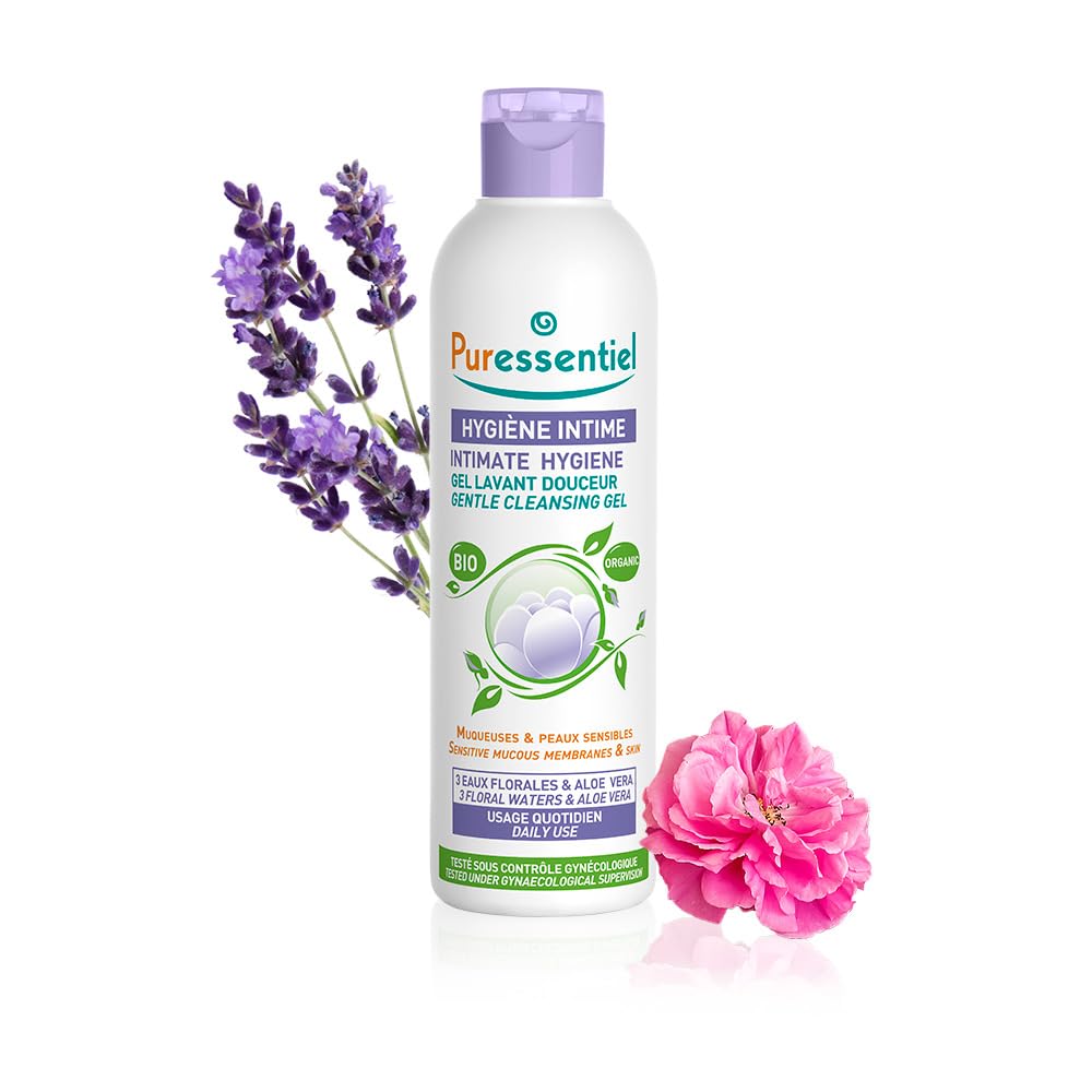 Puressentiel Feminine Wash Ph Balance Vaginal Cleanser Gel for Womens Hygiene - 99.6% Natural Origin, Organic, Vegan, Eco-Certified, Made in France, 8.4 fl oz