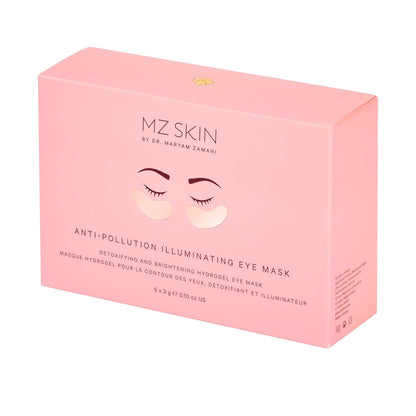 MZ SKIN Anti-Pollution Illuminating Eye Mask - Cooling Hydrogel Treatment for Bright Hydrated, Refreshed & Awakened Eyes, Anti-Fatigue, With Centella Asiatica and Hyaluronic Acid