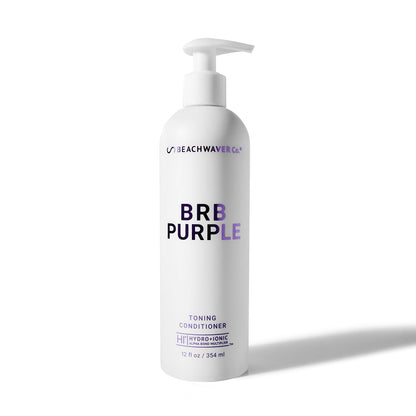 The Beachwaver Co. BRB Blonde Purple Conditioner - Full Size (12 Oz) | Anti-Brass Toning Conditioner w/HiX Vegan Bond Multipliers | Moisturizing, Sulfate-Free Formula for Blonde & Grey Hair