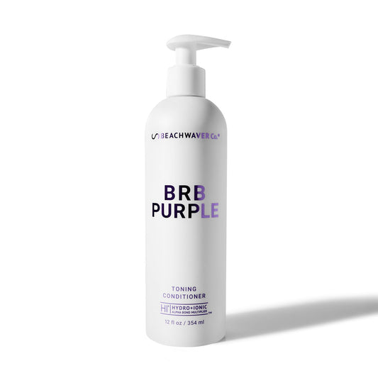 The Beachwaver Co. BRB Blonde Purple Conditioner - Full Size (12 Oz) | Anti-Brass Toning Conditioner w/HiX Vegan Bond Multipliers | Moisturizing, Sulfate-Free Formula for Blonde & Grey Hair