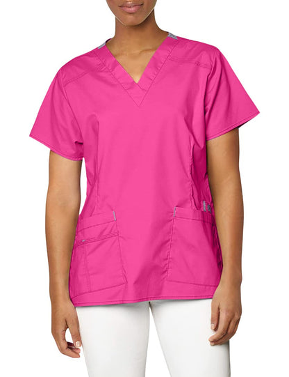 WonderWink Women's Wonderflex Verity Scrub Top, Hot Pink, Medium