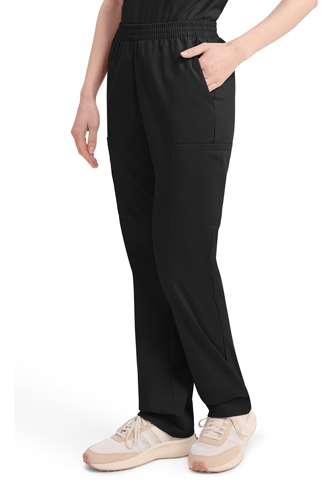Dickies EDS Signature Scrubs for Women, Elastic Waist Pull-On Cargo Pants for Women in Soft Brushed Poplin - 86106