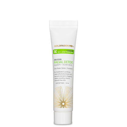 GOLDFADEN MD Facial Detox Mask Clarifying Face Mask w/Zinc Oxide, Sulfur, Salicylic Acid & Grapefruit Purifying Deep Clean Minimizes the Appearance of Redness, Blackheads & Pores .5 fl oz