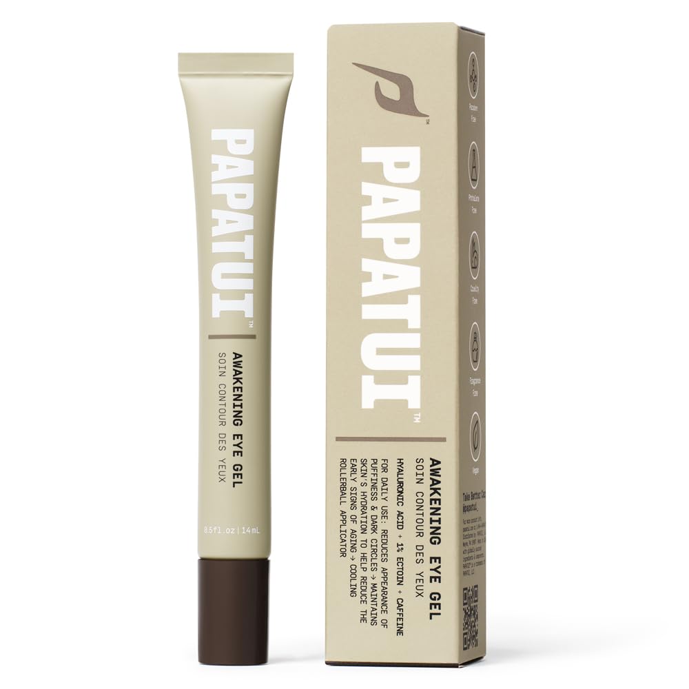 PAPATUI by Dwayne Johnson Awakening Eye Gel for Men | Cooling Rollerball Applicator | Reduce Puffiness, Brighten Dark Circles, and Hydrate Tired Under-Eyes | Made with Hyaluronic Acid | 0.5oz