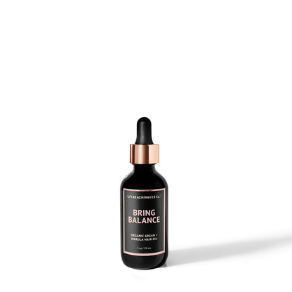 The Beachwaver Co. Bring Balance Organic Argan & Marula Hair Oil (2 Oz) | Vegan, Fragrance-Free Hair Oil Treatment | Only 5 Ingredients: Marula, Jojoba, Black Cumin, Sunflower & Argan Oils