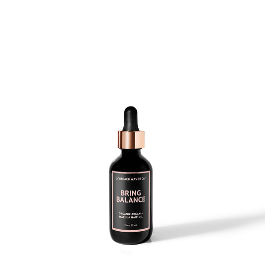 The Beachwaver Co. Bring Balance Organic Argan & Marula Hair Oil (2 Oz) | Vegan, Fragrance-Free Hair Oil Treatment | Only 5 Ingredients: Marula, Jojoba, Black Cumin, Sunflower & Argan Oils