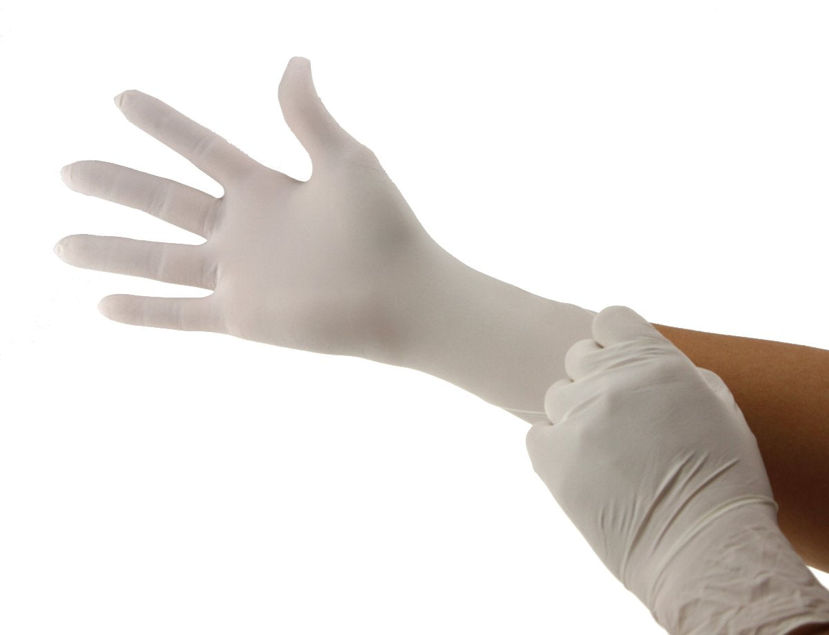 BeeSure BE1126case Slim Nitrile Powder Free Exam Gloves, 2.5 mil, White, Small (Pack of 2000)