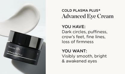 Perricone MD Cold Plasma Plus+ Advanced Eye Cream – Anti-Aging Eye Cream for Dark Circles, Puffiness & Wrinkles – Hydrating, Firming Eye Treatment with Peptides & Vitamin C – 0.5 fl oz