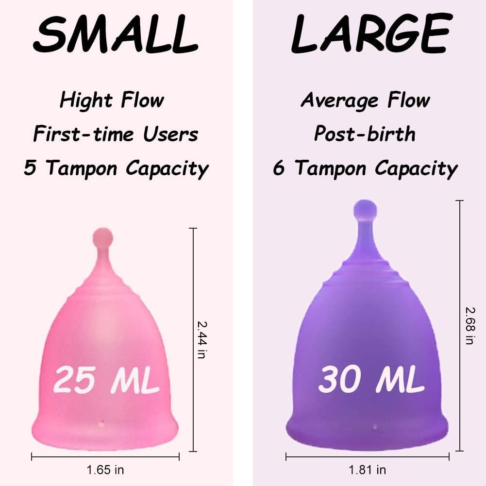 ROSA RUGOSA Menstrual Cups + Steamer Bundle - All You Need to Start Your Menstrual Cup Journey! - Feminine Hygiene - Leak-Free - up to 99.9%