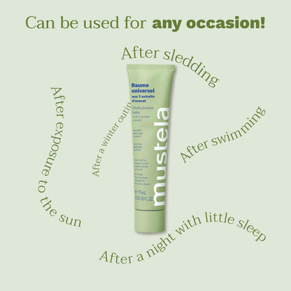 Mustela Multi-purpose Balm with 3 Avocado Extracts - Natural Cream Moisturizer for Face, Lip, Hand, Body & Dry Areas - For Baby, Kid & Adult - EWG Verified, Fragrance-Free & Vegan - 2.53 fl. oz.