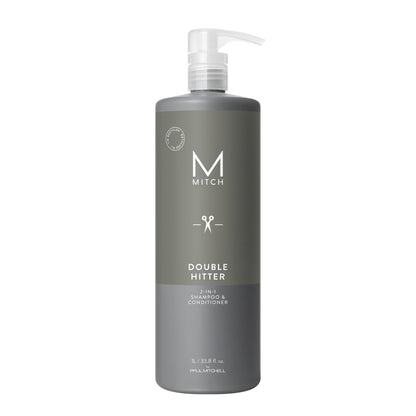 MITCH by Paul Mitchell Double Hitter 2-in-1 Shampoo & Conditioner for Men, For All Hair Types