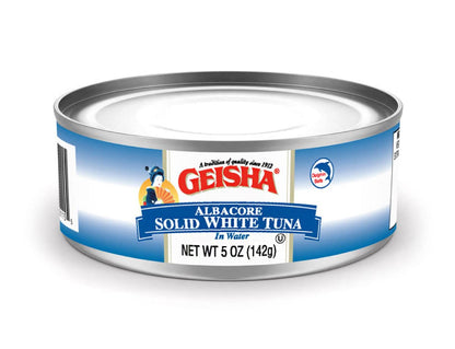 GEISHA Solid White Tuna In Water 5oz(Pack of 24), Canned Albacore Tuna | No Trans Fat - No Sugar Added – Kosher Certified – Gluten Free – Omega 3 – Good Source of Protein