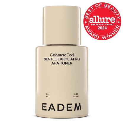 EADEM Gentle Exfoliating AHA & PHA Toner, Milky Rice Toner Exfoliant with Lactic, Azelaic, & Tranexamic Acid, Rice Water AHA Exfoliator & Pore Minimizer for Face and Body, 5.0 oz, Cashmere Peel