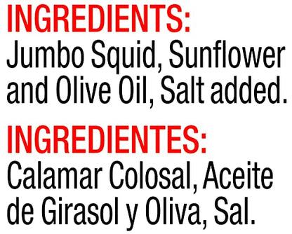 Vigo Premium Imported Canned Seafood, Specialty Flavored, Perfect for Recipes and Dishes (Jumbo Squid in Sunflower & Olive Oil, 4 Ounce (Pack of 10))