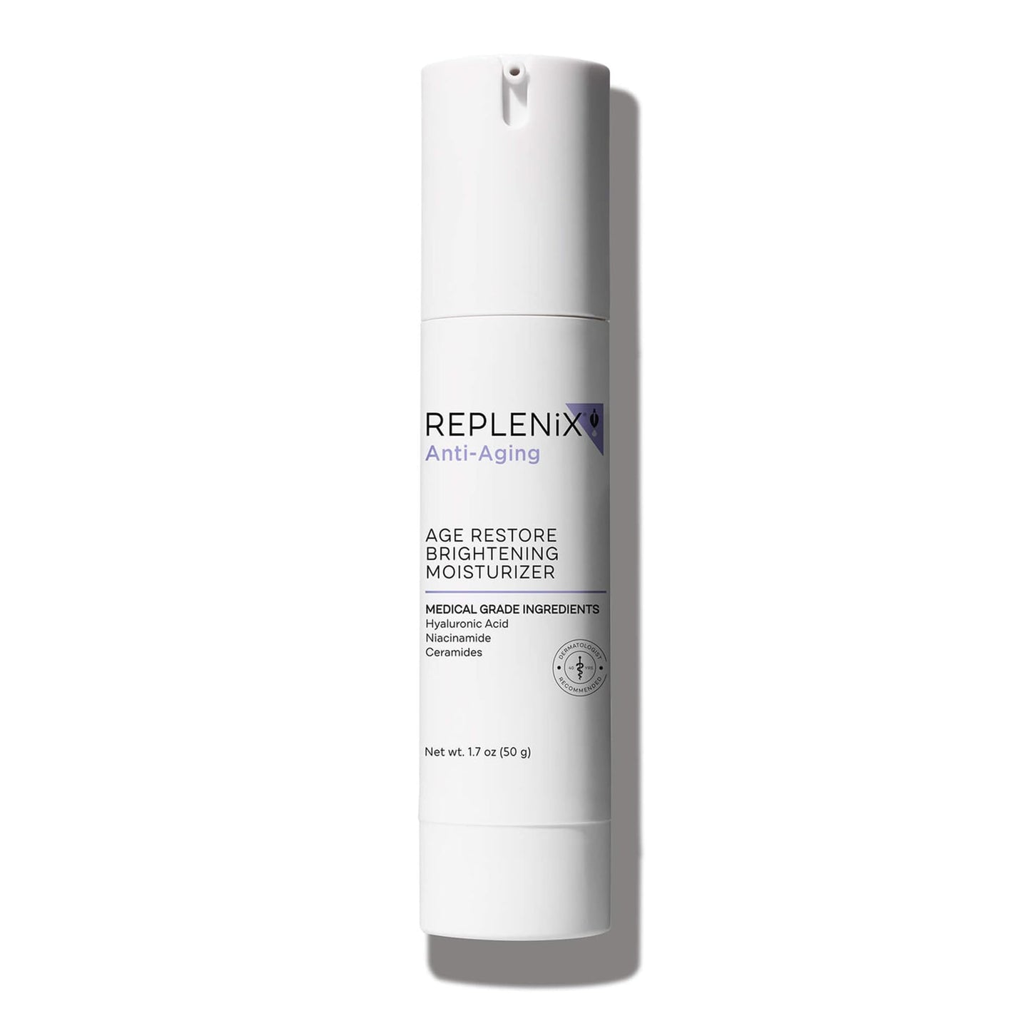 Replenix Age Restore Brightening Face Moisturizer with Hyaluronic Acid, Niacinamide & Ceramides, Medical-Grade Oil-Free Facial Cream for Mature Skin (1.7 oz)