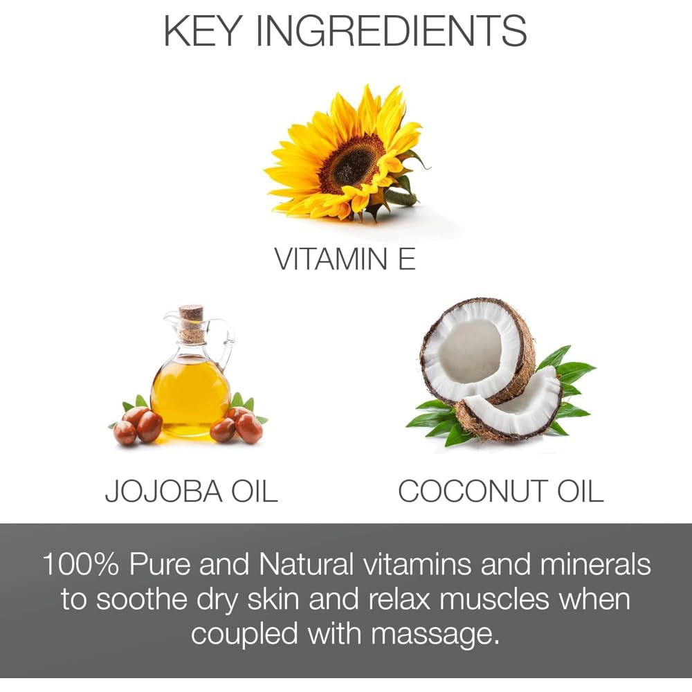 Bon Vital' Rice Bran Oil, 100% Pure and Cold Pressed Carrier Oils for Diffusers, Professional Massage Oil, Best Beauty Secret for Soft & Smooth Skin, Moisturizer & Sore Muscle Relief, 8 Ounce Bottle