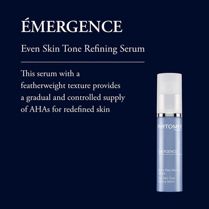 PHYTOMER Emergence Even Skin Tone Refining Face Serum | Moisturizing Serum for Face & Neck | Diminish Pores & Redness | Anti-Aging Skin Treatment with AlphaHydroxy Acids | 30ml