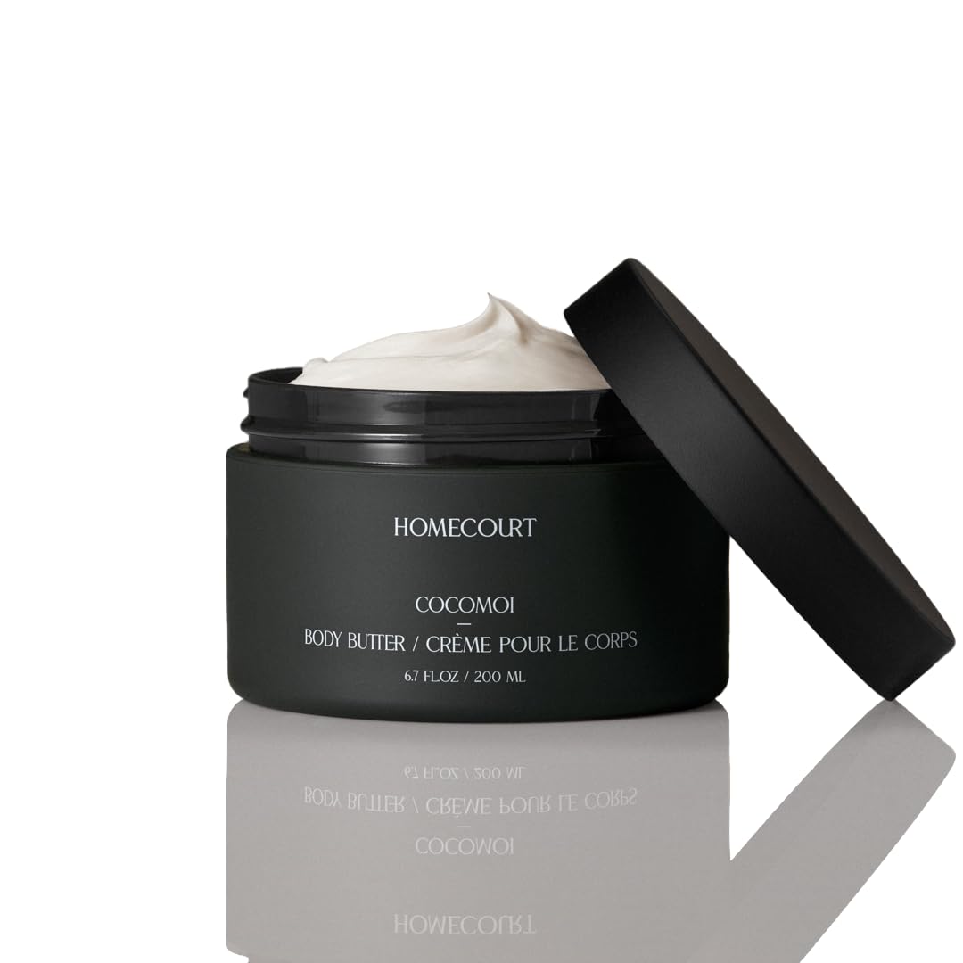 Homecourt Body Shea Butter, Rich Moisturizer Cream for All Skin Types, Nourishes & Hydrates Up To 72 Hours, Lingering Fragrance, Cocomoi, 6.7 oz