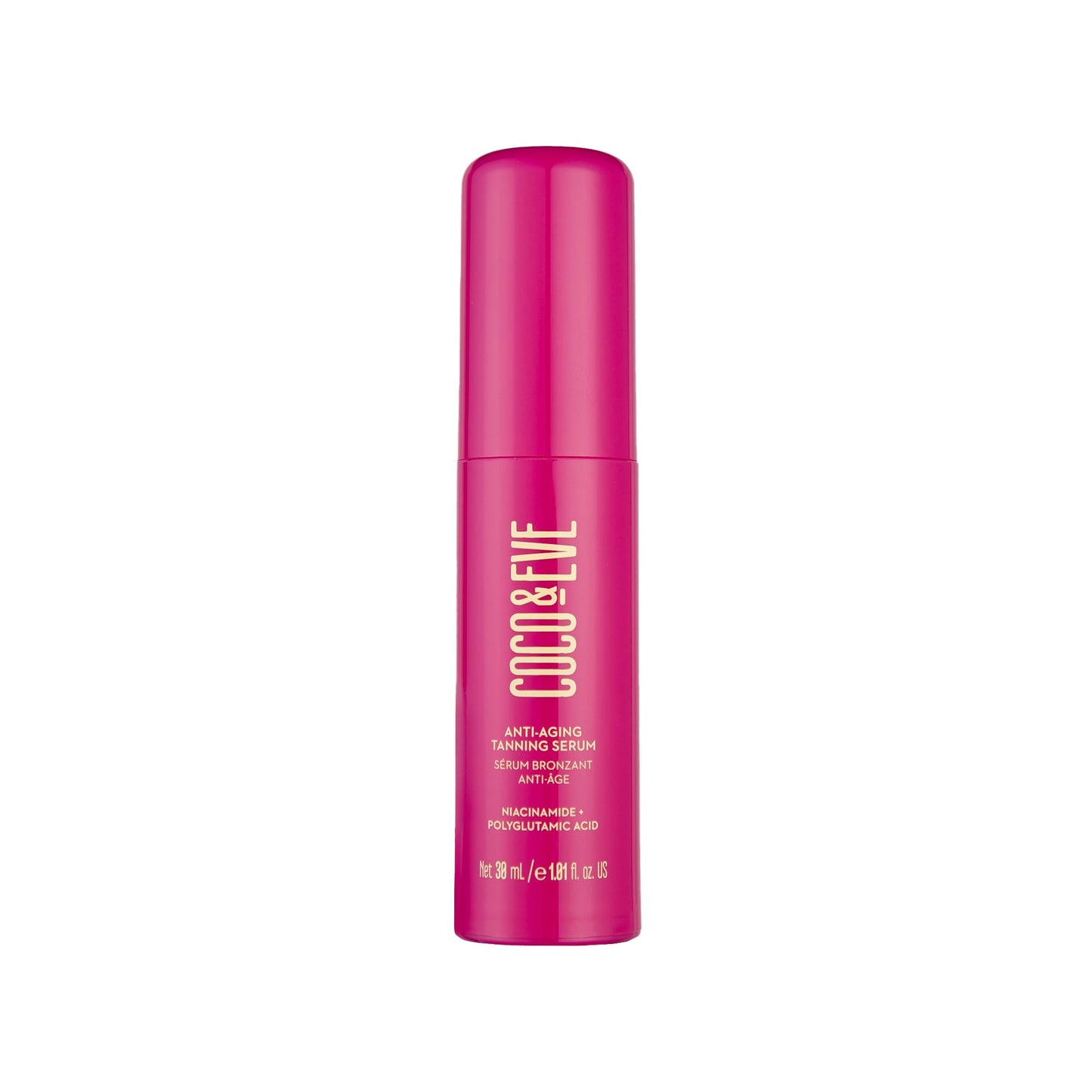Coco & Eve Anti-Aging Tanning Serum - Face tanner with Skincare Actives for Gradual, Hydrating Glow. Natural Self Tanning Bronzer, with Niacinamide & Antioxidants for Healthy Glowing Skin (1.01 Fl Oz)