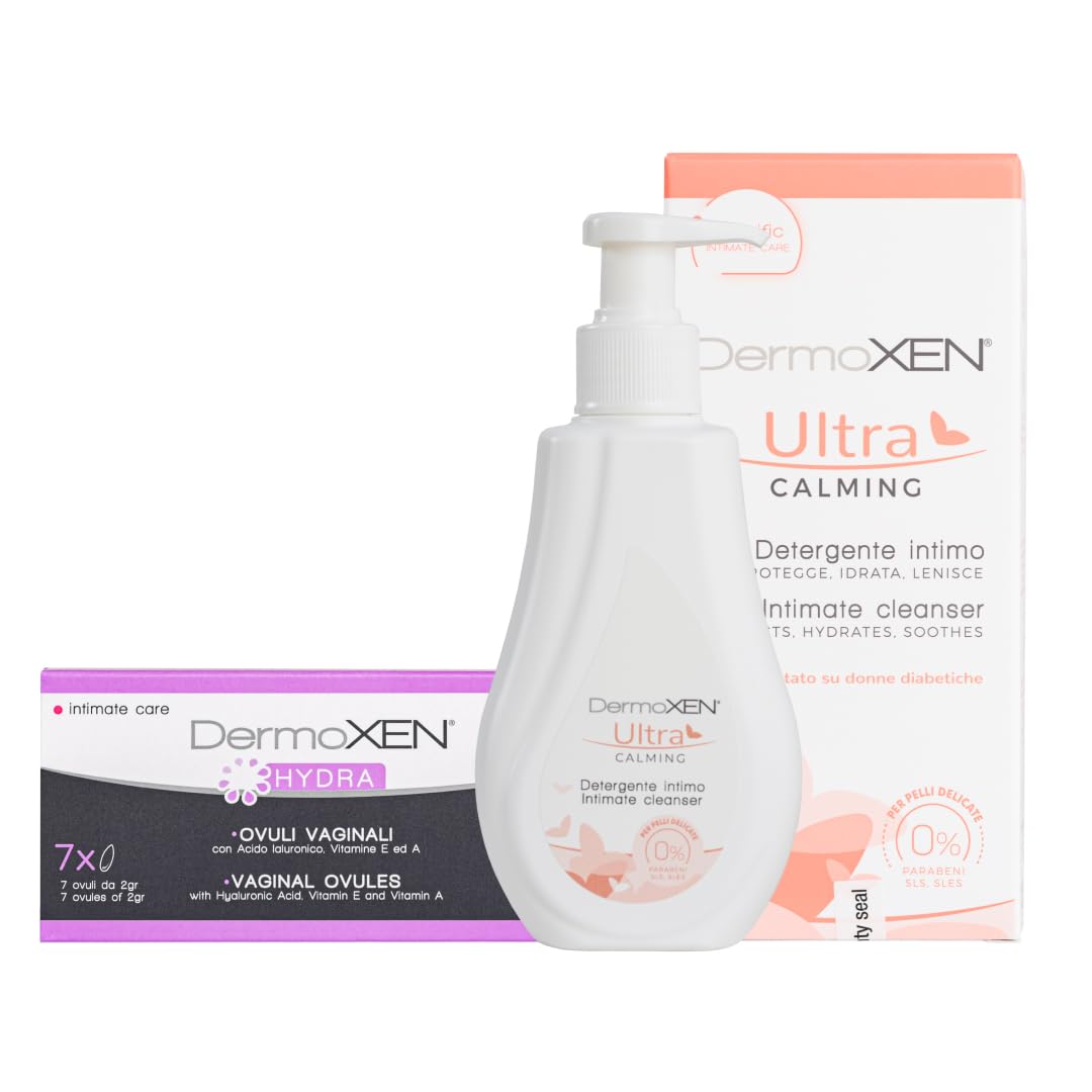 Dryness Relief Duo | UltraCalming Intimate Wash for Moisturizing Care & Hydra Vaginal Suppositories for Natural Hydration | pH‑Balanced, Hormone‑Free, Sensitive Skin Safe