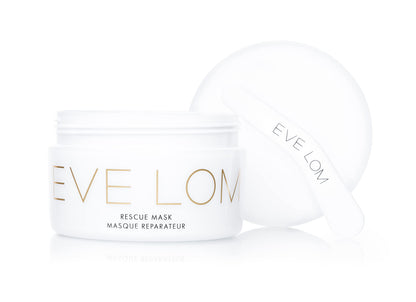 EVE LOM Rescue Mask | Facial mask that purifies and hydrates at the same time. Honey-infused Kaolin Clay conditions skin while ground almonds gently exfoliate when dried mask is buffed off to reveal a brighter complexion. Hydrates up to 72 hours.