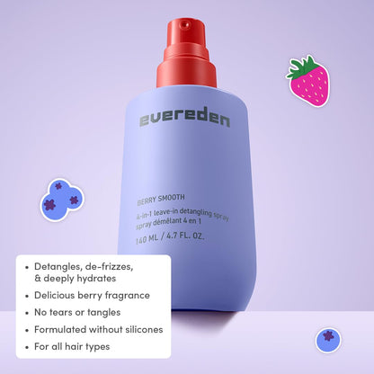 Evereden Kids Travel Set: Clean & Vegan 5-Piece Holiday Gift Set | Multi-Vitamin Skin Care Set for Toddlers with Detangling Spray, Face Wash, Cream, Shampoo, Conditioner | Stocking Stuffers for Kids