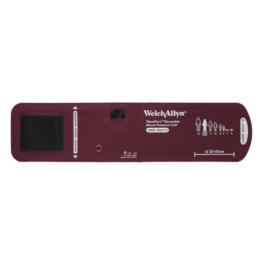 Welch Allyn REUSE-12 FlexiPort Blood Pressure Cuff, Size 12, Large Adult, Reusable without Tubes or Connectors, Range 32-43 cm Range