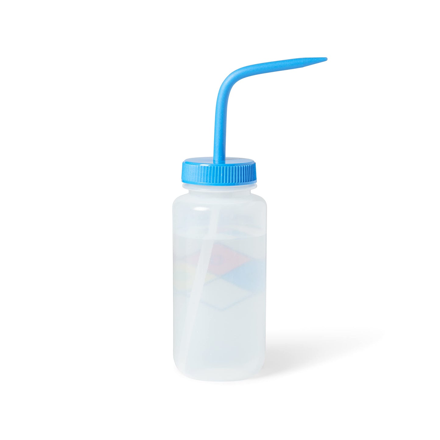 United Scientific™ UniSafe™ Laboratory Grade Wide Mouth LDPE Vented Chemical Wash Bottle, Distilled Water, 500mL (16oz), 4-Color, Pack of 6