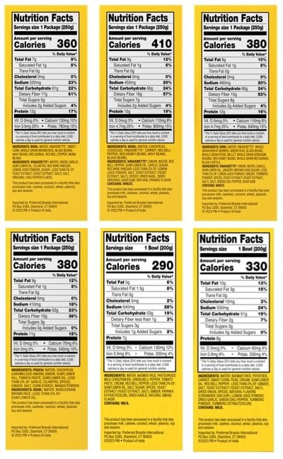 Tasty Bite Bowls Variety, Pack of 6, Mexican Protein, Mediterranean Protein, Indian Protein, Chickpea Biryani, Smoky Paneer Biryani, Vegetable Biryani