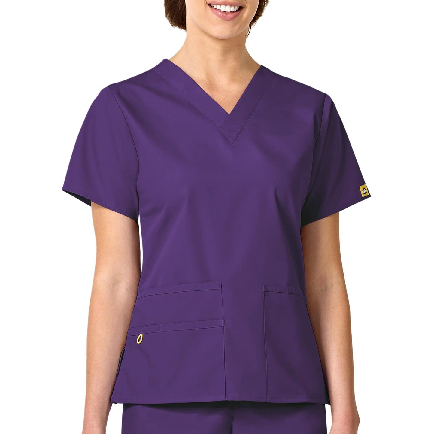 WonderWink womens Origins Bravo V-Neck Top, Eggplant, 2X-Large