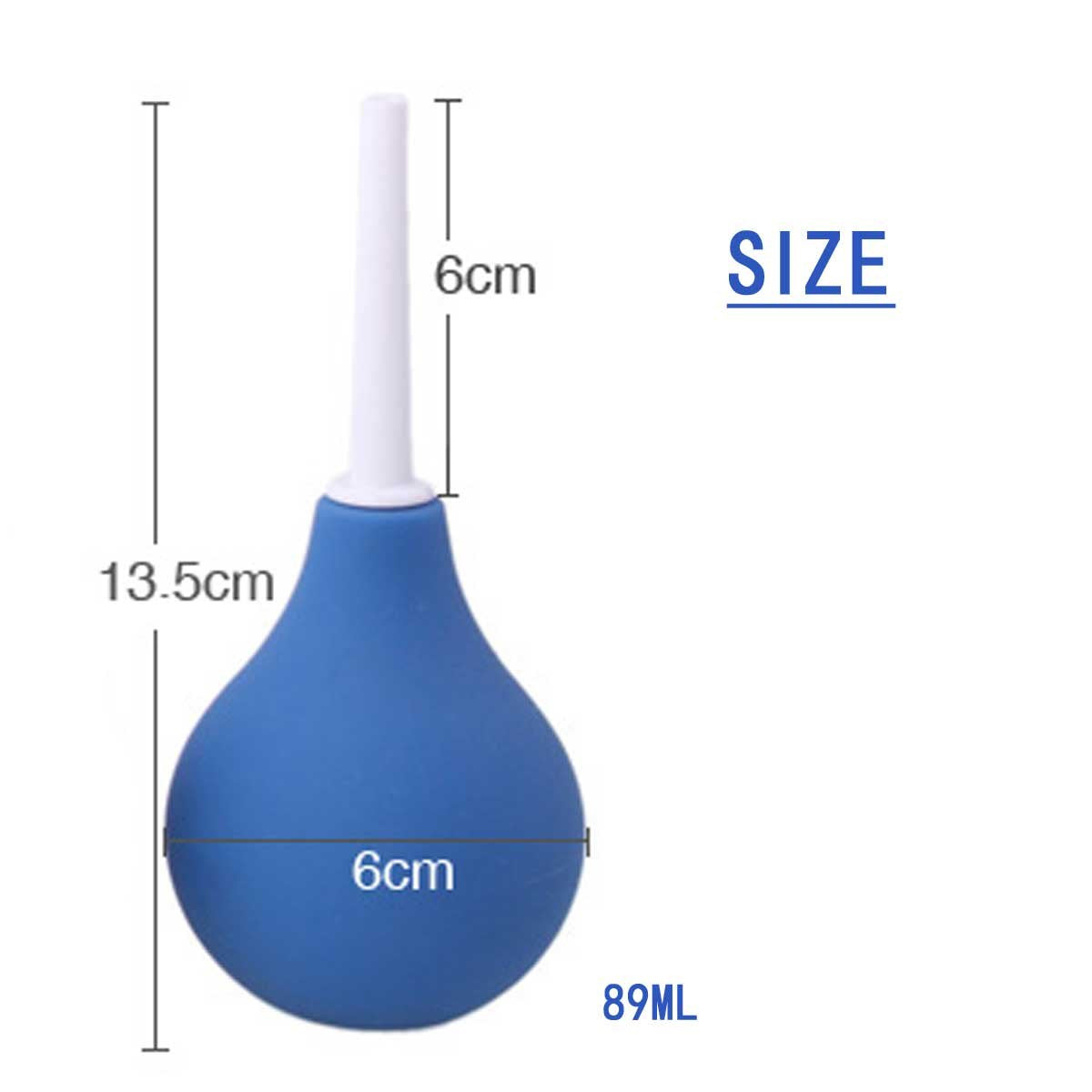 Enema Bulb Clean Anal Vaginal Silicone Douche for Men Women and Men - Comfortable Medical Kits (89ml, Blue)