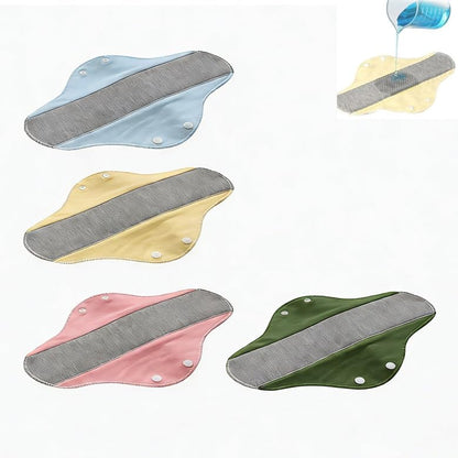 4PCS Reusable Graphene Absorbent Pads for Women, Ultra Thin Washable Pads for Women with Honeycomb Absorbent Layers, Leakproof Cloth Pads