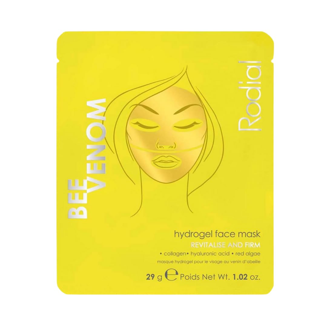 Rodial Bee Venom Hydrogel Face Mask, Gold Jelly Sheet Mask for Plumping & Smoothing, with Ethically Sourced Bee Venom & Triple Hyaluronic Acid, Hydrating Skincare Treatment