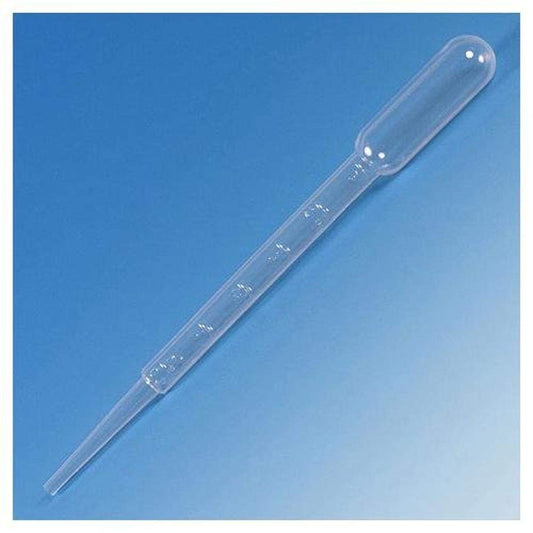 Globe Scientific 137018 LDPE Graduated Transfer Pipet, Large Bulb, Sterile, Individually Wrapped, Peel Pack, 150mm Length, 5.0mL Capacity (Case of 400)