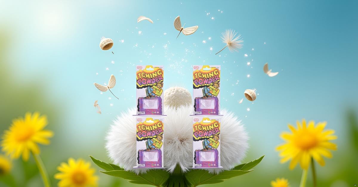 4Pcs Helpful Funny Itching Powder Safe Broken Glass Itching Powder Feminine Powders Ength of Product is 14cm and the Width is 7.5cm Easy to Carry, Feminine Care
