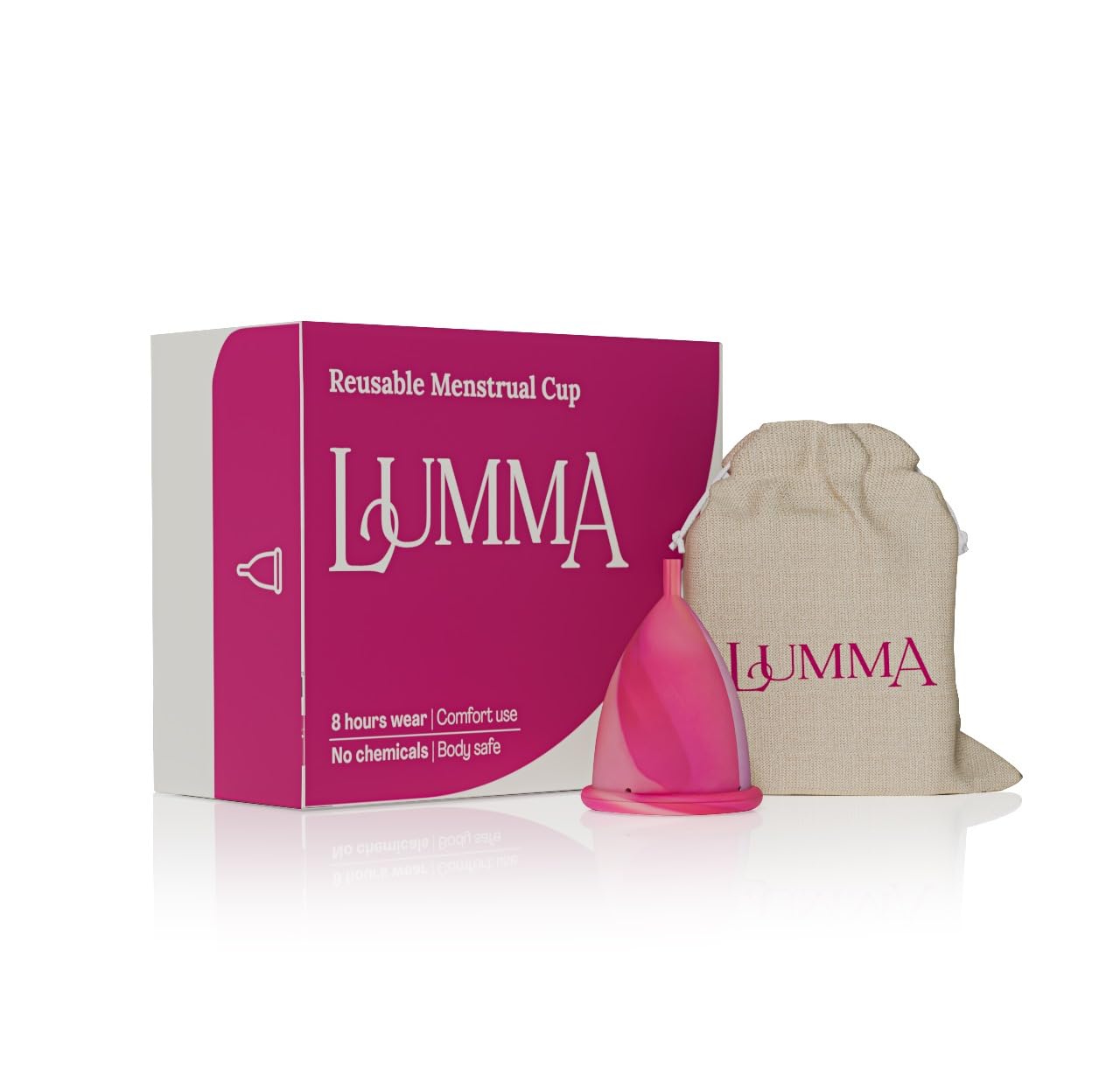LUMMA® │ Flexible Menstrual Cups Made from Ultra-Thin Medical Grade Silicone (Pink Love, S)