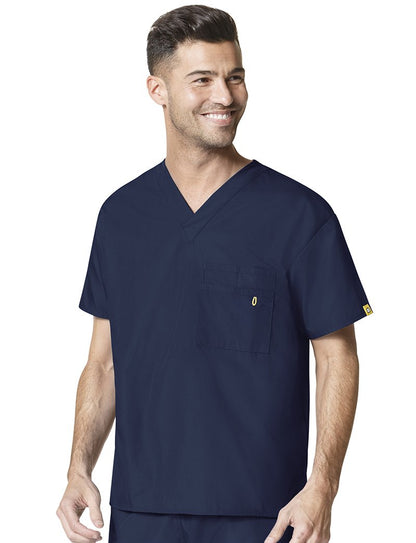 WonderWink unisex-adult Big The Alpha Unisex V-Neck Scrub Top, Navy, 3X-Large