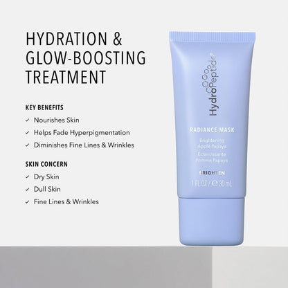 HydroPeptide Radiance Mask, Peptide Treatment with Illuminating Apple Papaya, 1 Ounce