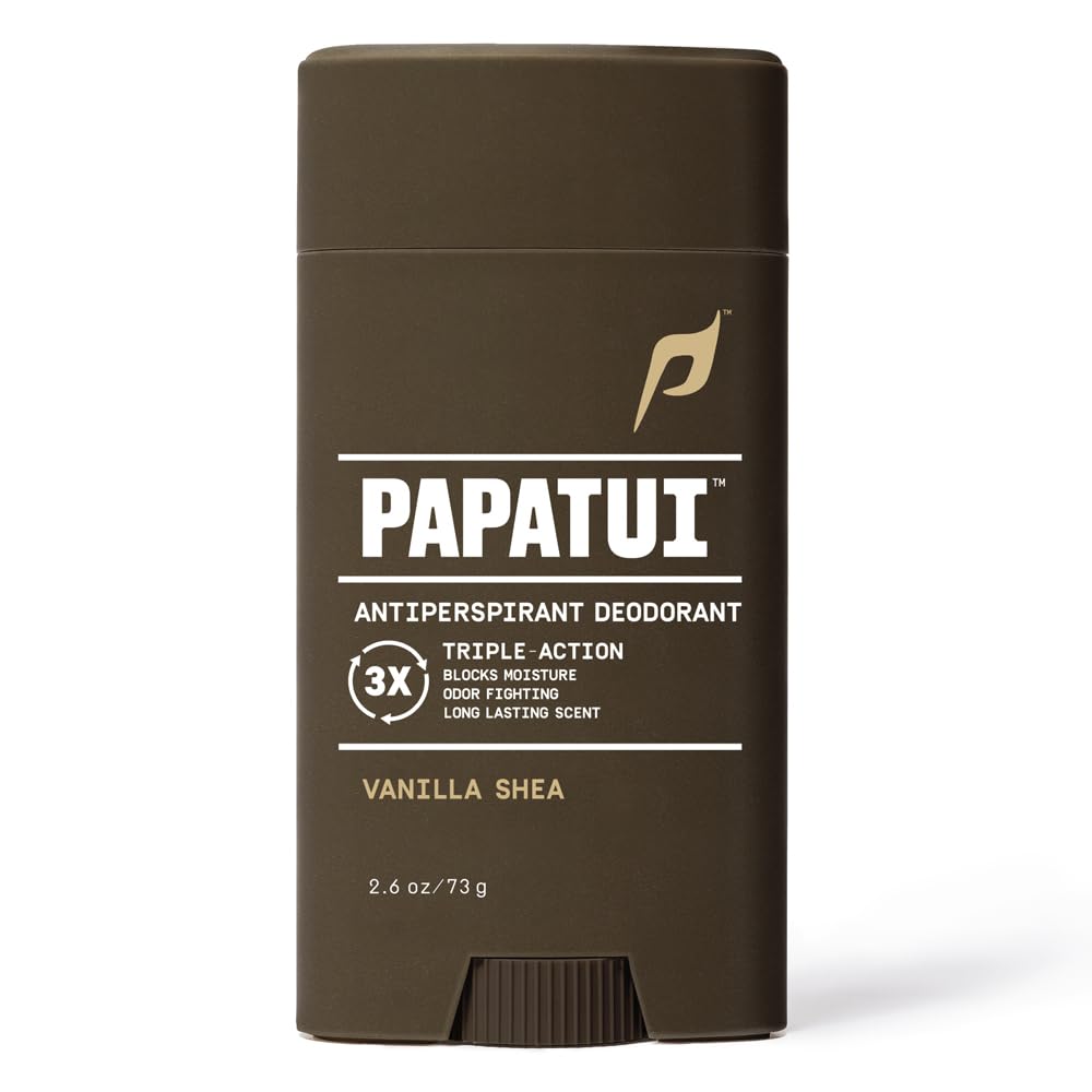 PAPATUI by Dwayne Johnson Triple Action Antiperspirant for Men | Sweat Control, Odor Neutralizer & Skin Nourishing | Vanilla Shea | 2.6 oz