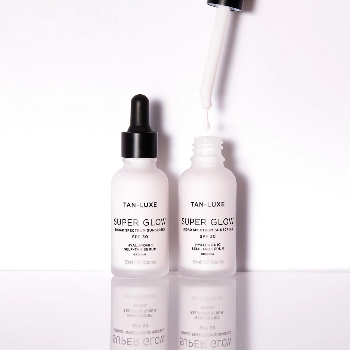 TAN-LUXE SUPER GLOW Self Tan Serum Gift Set, (10 ml) Daily Gradual Fake Tanning Skincare, Cruelty Free & Vegan