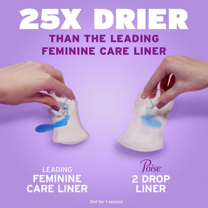 Poise Daily Liners, Incontinence Panty Liners for Bladder Leaks, 2 Drop Very Light Absorbency, Long Length, Packaging May Vary,114 Count (Pack of 2)