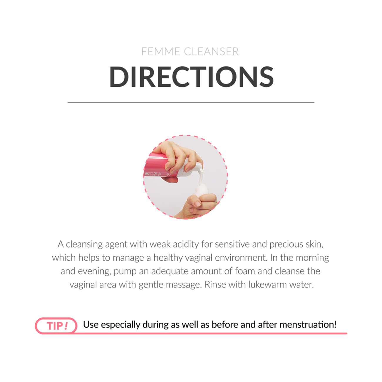 dr.eslee Femme Cleanser for Precious Body 150ml - Low pH Dermatological Feminine Foam Wash | Gentle & Soothing for Sensitive Areas | Soft Mousse Bubble| SLS/SLES Free | Hygiene Essential