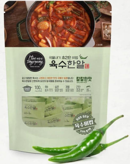 HAE TONGRYEONG FROM NATURE YOOK SOO HAN AHL Freeze-dried, Deep Taste Coin Stock 100g(4g x 25pcs, 0.22lb, 3.52oz), Korean Broth, Soup base, 육수한알 (1, spicy)