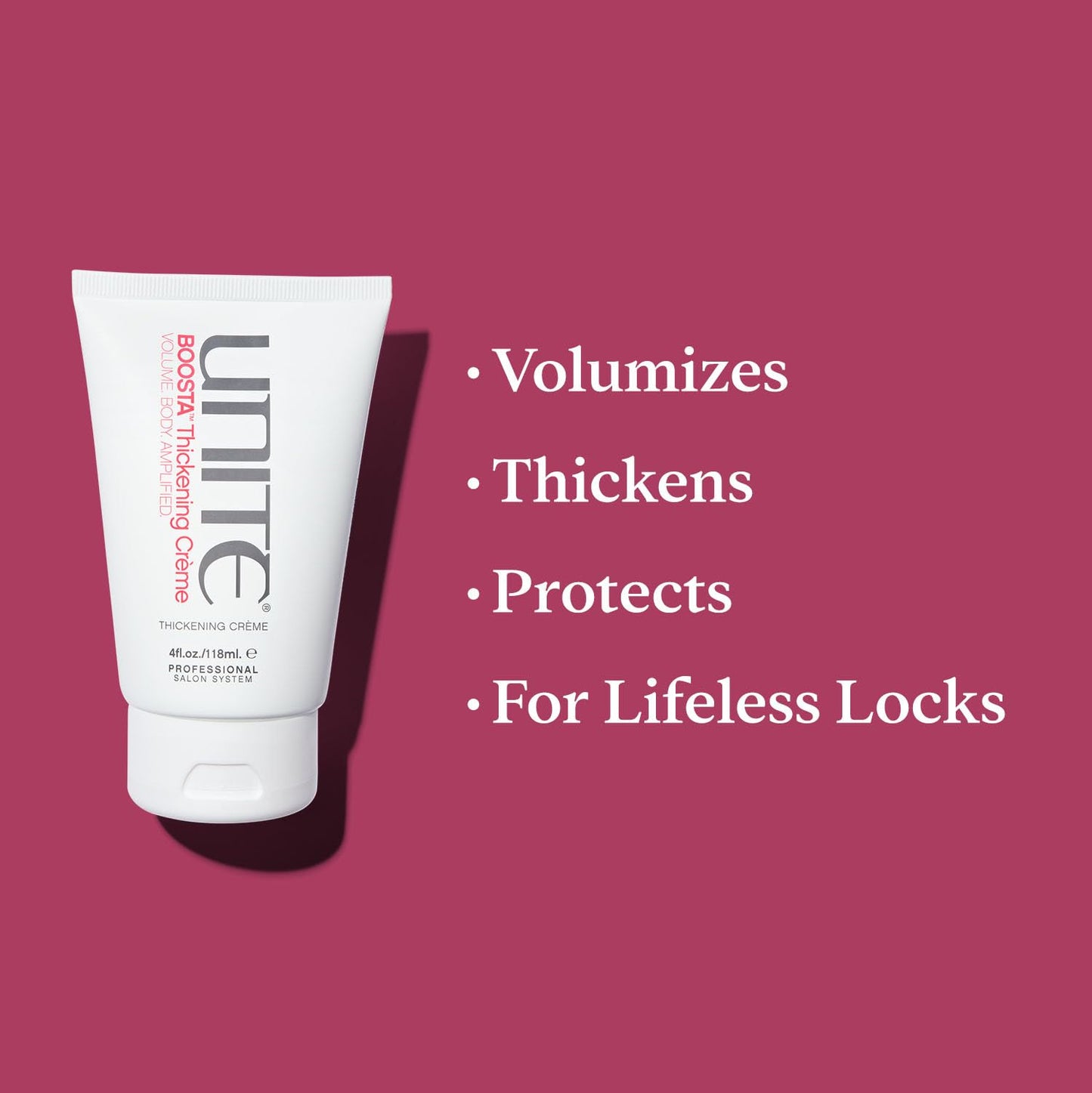 UNITE Hair – BOOSTA Thickening Crème – Lightweight Styling Cream to Instantly Add Thickness & Touchable Volume – For Fine or Limp Hair – UV & Thermal Protection – 4 Fl Oz