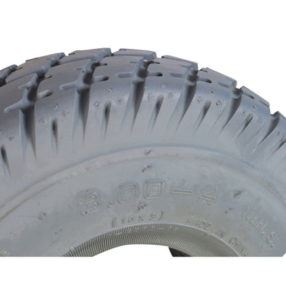 AlveyTech 3.00-4 (10"x3", 260X85) Foam-Filled Mobility Tire with Durotrap C9210 Tread (2-5/8" Bead Width) - Replacement Scooter Flat-Free Tires for Electric Scooters, Non-Marking Gray (TIRSOLI1020)