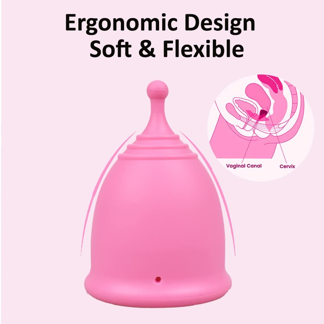 SHORDY Menstrual Cups (Large), Single Pack with Box, Soft & Flexible, Copa Menstrual Kit for Women Upto 12 Hours of Comfort, Eco-Friendly & Safer Alternative to Disc Pads Tampons (Pink)