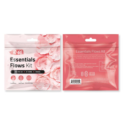 pH Advantage Essential Flows Period Kit - 3 Pantyliners, 2 Maxi Pads & Feminine Wipe | Hygiene Essentials for School, First Period