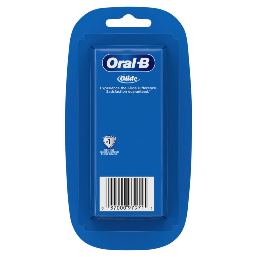 Oral-B Glide Dental Floss, Shred Resistant, Gentle on Gums, Natural Wax, Slides Smoothly, Deep Clean Cool Mint Flavor, 40 M, 3 Count